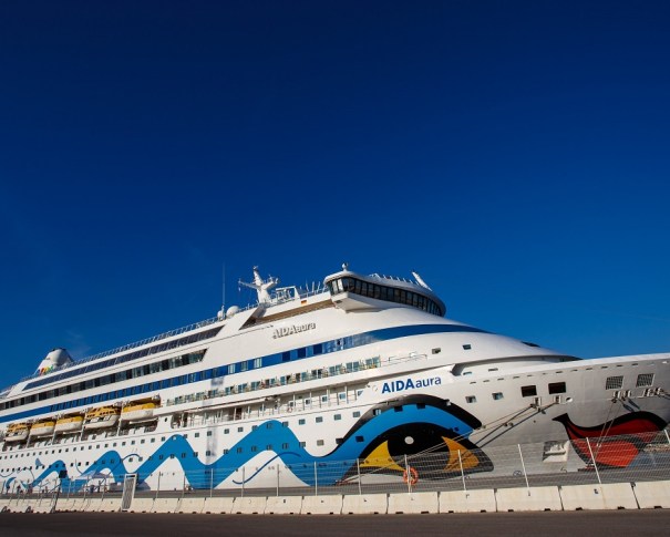 Our Aida Cruise ship, which took us through the Mediterranean Sea, from Palma de Mallorca, Rome, Livorno, Marseille to Barcelona.