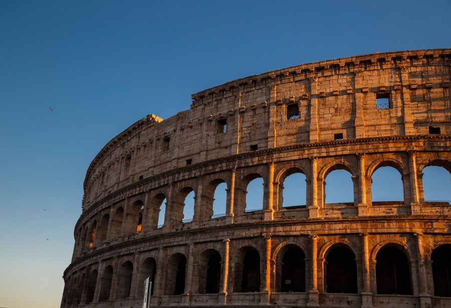 Partial view of the Colosseo in Rome